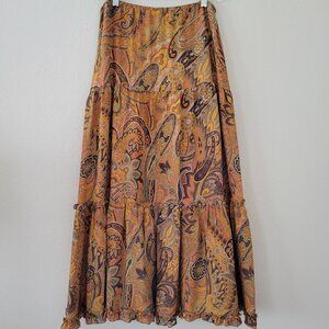 Carlisle Silk Print Maxi Skirt, size 6.
